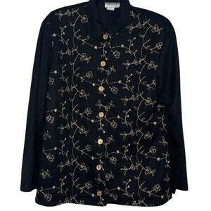 Graff Embroidered Button-Up Shirt Size M